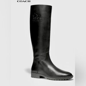 Coach Black Fynn Boot In Athletic Calf Leather.